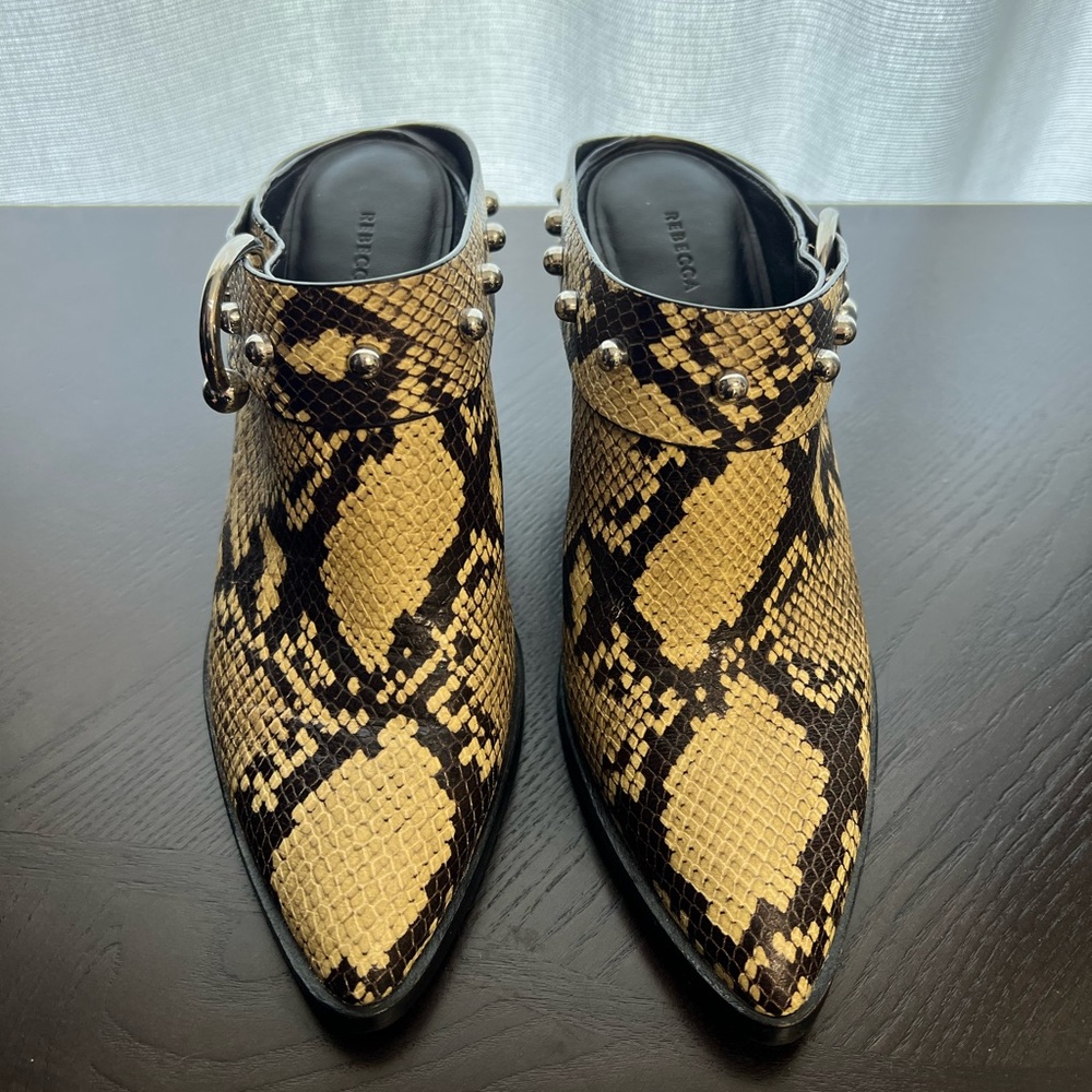 Snake skin print western slip on bootie